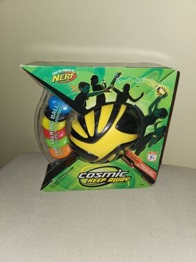New Nerf Cosmic Keep Away Game - Yellow and Black with Multicolor Balls